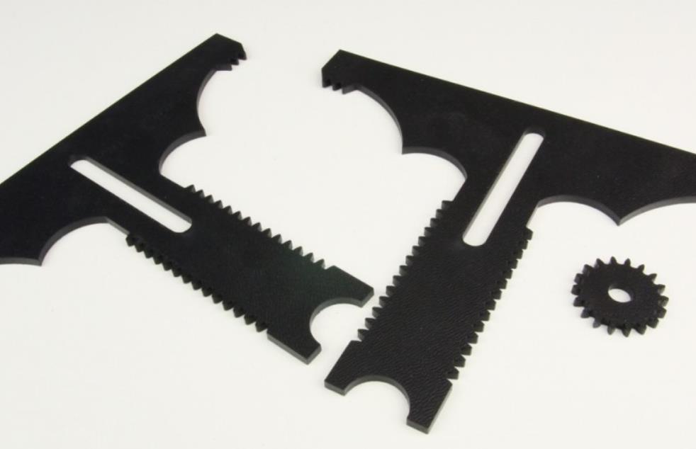 15w uv Laser cutting of a product parts made of black ABS 3mm thick